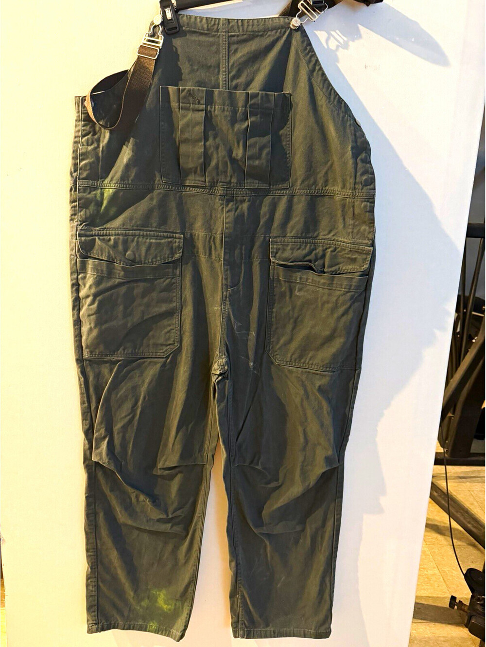 MADEPANTS Workwear Bib Overalls Mechanic Cotton Twill Green Size XL